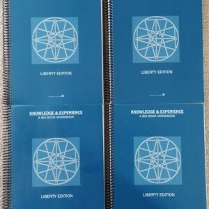 A set of four spiral bound books with the cover in blue.